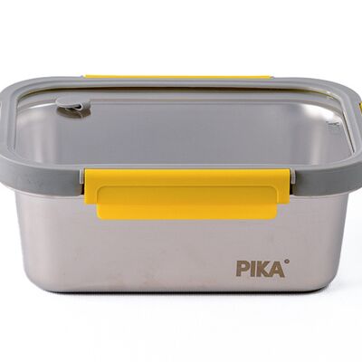 PIKA - Boite alimentaire 1780ml en inox et couvercle en verre trempé – Compatible micro-ondes, four, congélateur – MetalShock