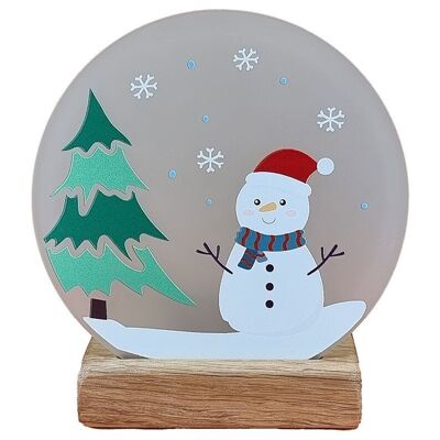 Moments de bonhomme de neige de Noël Bougie chauffe-plat | X36