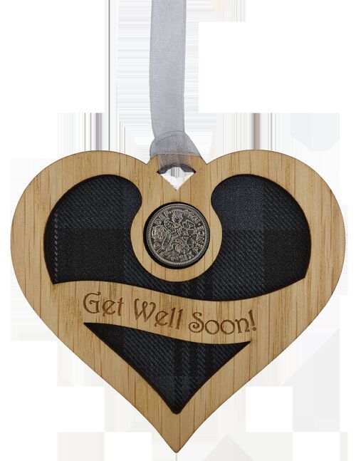 Get Well Soon Heart Lucky Sixpence | LS67