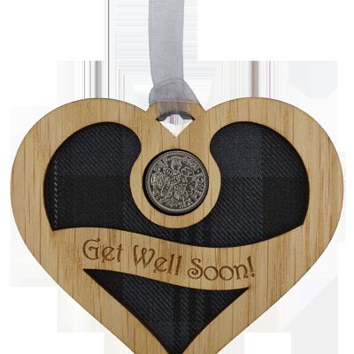 Get Well Soon Heart Lucky Sixpence | LS67