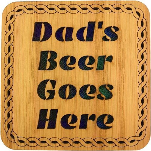 Dad's Beer Goes Here Square Coaster | LCR38