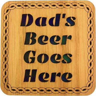La birra di papà va qui Sottobicchiere quadrato | LCR38