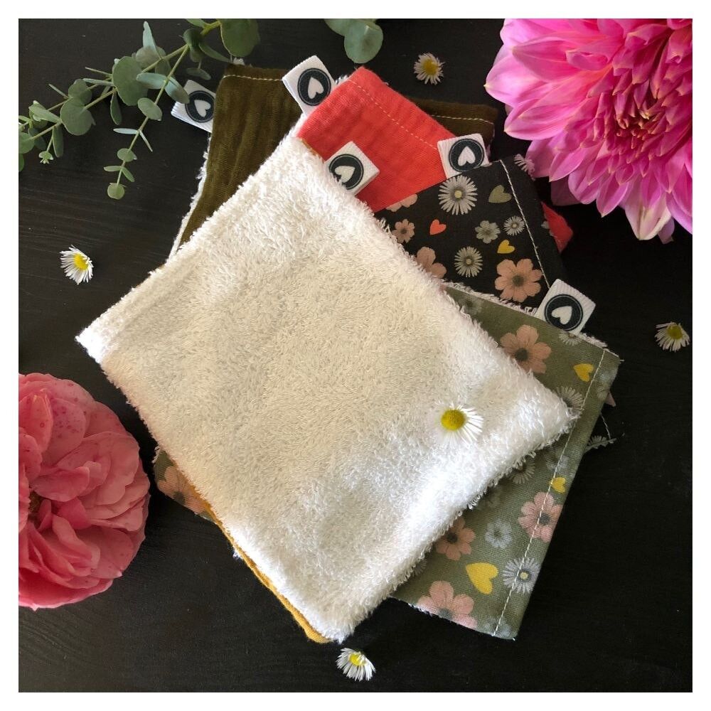 Lotto di 5 salviette - piccole salviette (bozzolo, mamma, festa della mamma, libertà)