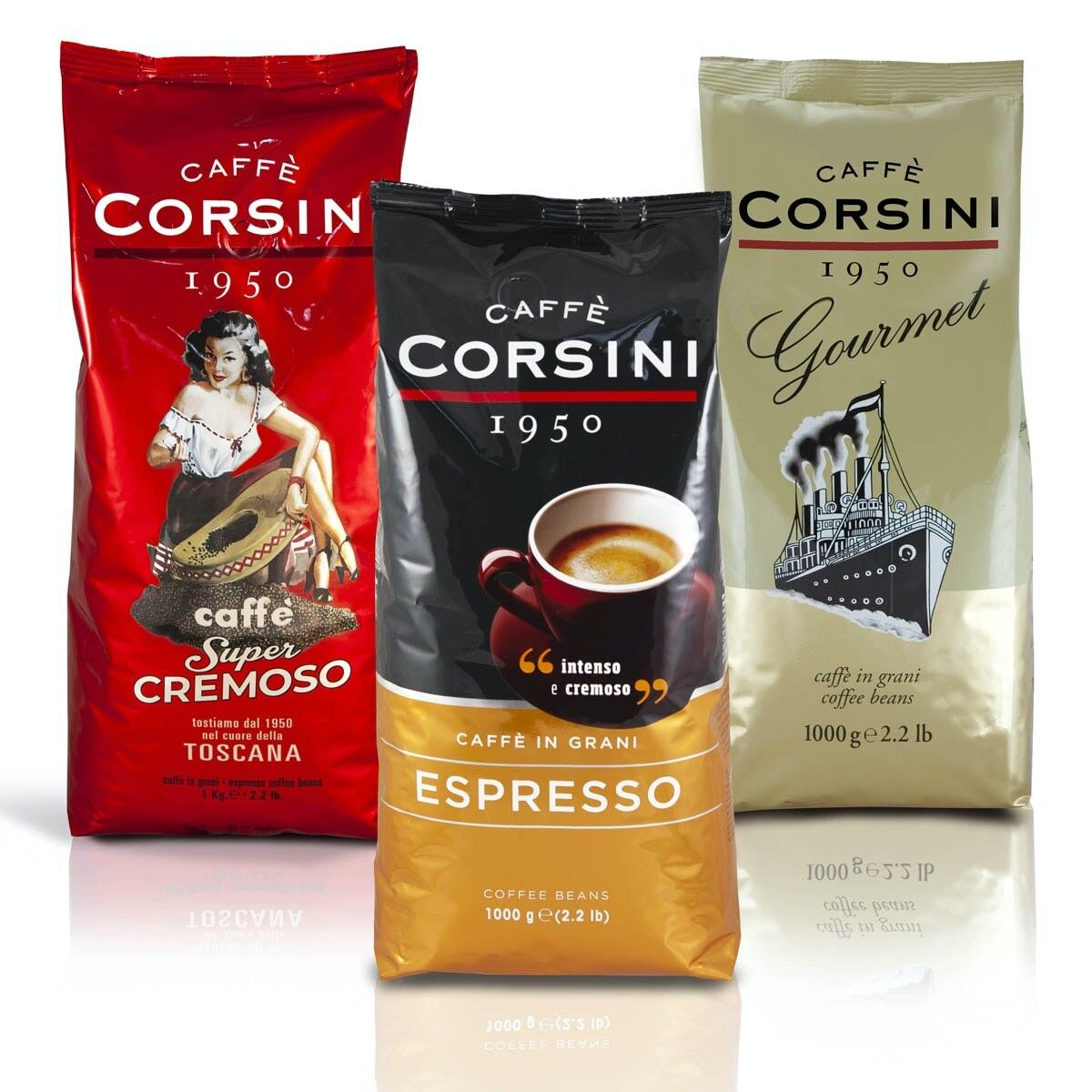 Trío de granos de café | 3 paquetes | 1 kg cada uno