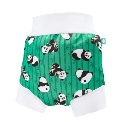 Little Clouds - pantalones de tela para cubrir pañales V2 (pantalones deslizantes) - panda de bambú