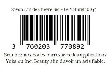 Savon Lait  de Chèvre Bio - Le Naturel 100 g 7