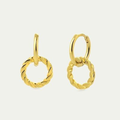 Chelsea Gold Earrings - Mint Flower -