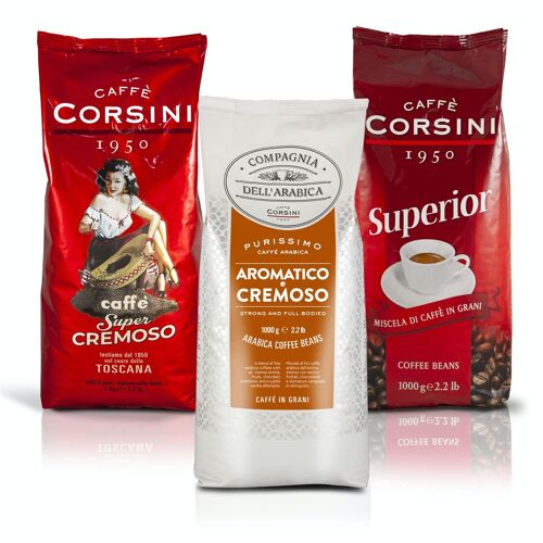 Tris di caffè in grani | 3x1kg ogni confezione