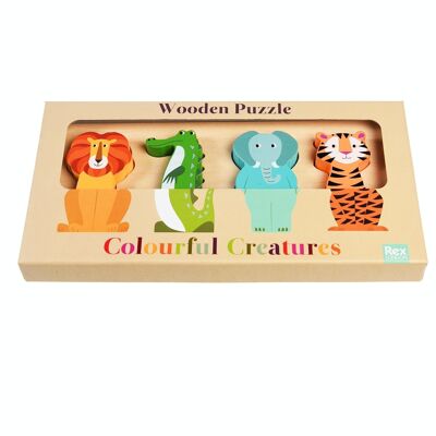 Wooden puzzle - Colourful Creatures