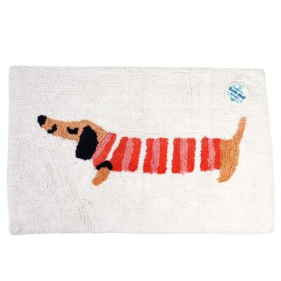 Alfombra de baño de algodón capitoné - Perro Salchicha