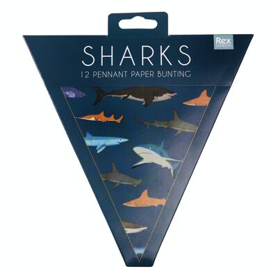 Banderines de papel - Tiburones