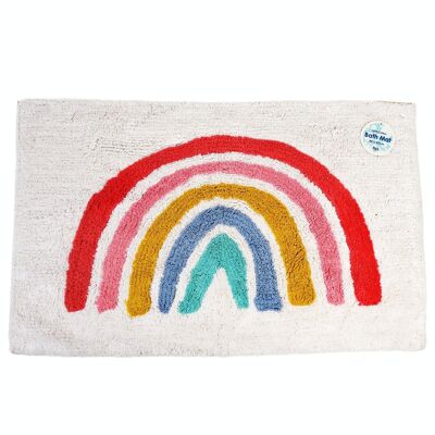 Tufted cotton bath mat - Rainbow