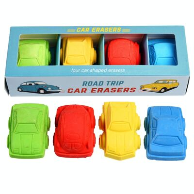 Car erasers (set of 4) - Road Trip