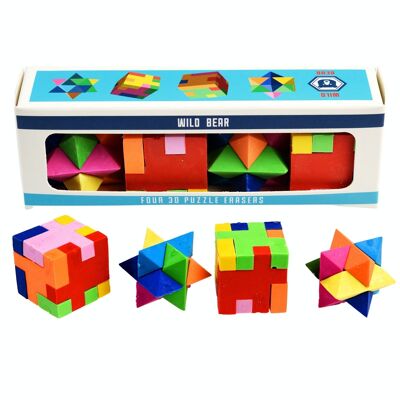 3D puzzle erasers (set of 4) - Wild Bear