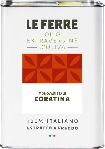 Huile d'olive extra vierge CORATINA 3 L - 5 L 1