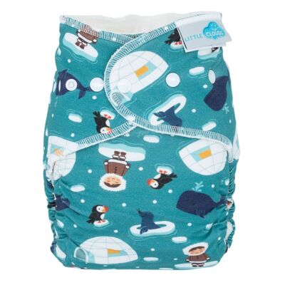 Little Clouds - cloth diaper pant diapers - XXL night diaper (16-25 kg) - igloo (without pads)