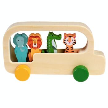 Jouet bus en bois - Créatures colorées 3