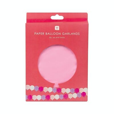Pink Birthday Balloons Party Garlands - 3 Pack