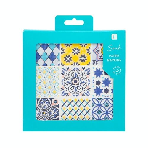 Souk Blue Summer Napkins - 20 Pack