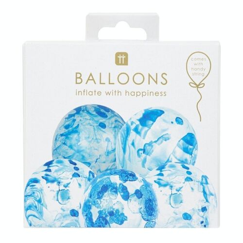 Marble Blue Party Balloons - 5 Pack