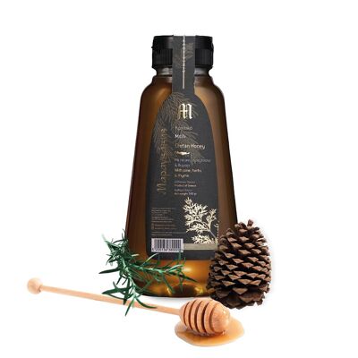 Cretan honey pine wild herbs and thyme 500g dispenser, squeeze bottle, from Crete, from Maragkakis Family, 4th generation family beekeeper, Greece,