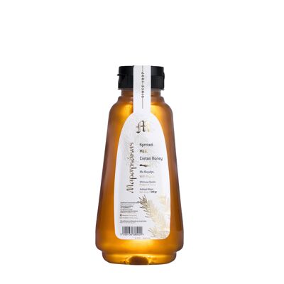 Cretan Thyme Honey 500g dispenser, squeeze bottle, from Crete, from Maragkakis Family, 4th generation family beekeeper, Greece,