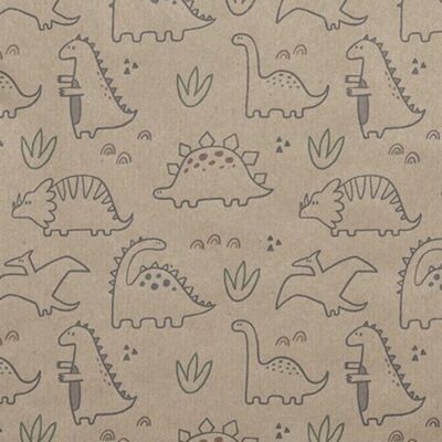 Papel de regalo de dinosaurio Kraft