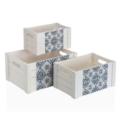 SET OF 3 WOODEN BOXES AVEIR 22010070