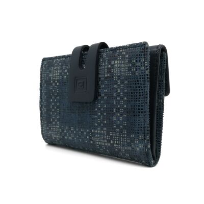 Monedero Mujer Pequeño | Cartera Mujer | Hecho España | RFID | Billetera de Piel | Ref. 32122 Azul