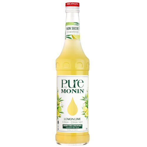 Pure by Monin Citron / Citron Vert pour cocktail ou limonade - Arômes naturels - 70CL