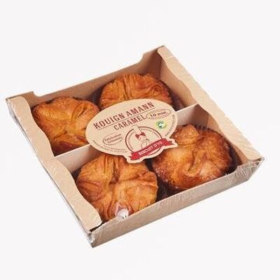 Vassoio x 4 burro puro kouign amann porzione di caramello al burro salato 280g