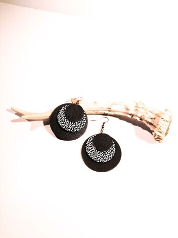 Boucles d'oreilles CIRCLE - Cuir - Marron chocolat 2