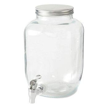 Pot avec robinet distributeur en verre de 4 litres avec bouchon à vis en métal 1