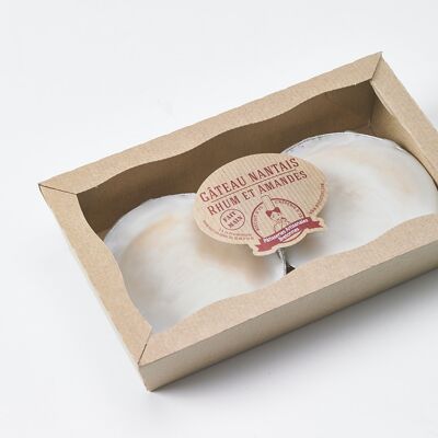 Tray x 2 Nantes rum and almond cakes, 150g portion