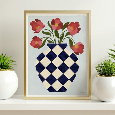 KUNSTDRUCK "Vase mit Rosen" -verschiedene Größen