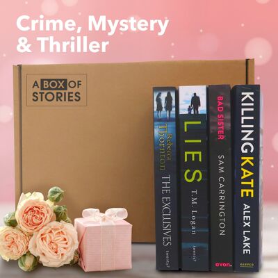A Box of 4 Surprise Crime Mystery & Thriller Books Gift Box