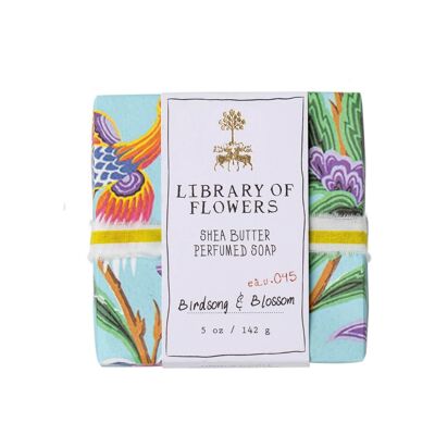 Library of Flowers Aaua & Birds Floral Bar Soap