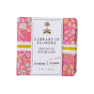 Library of Flowers Savon en pain floral rose vif et bleu