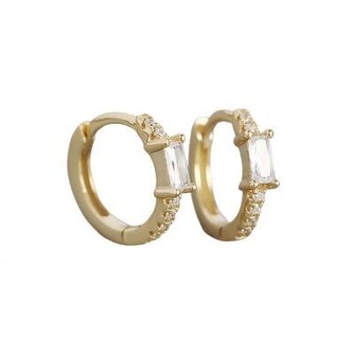 Nella earrings - Gold plated - White