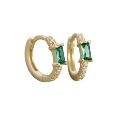 Nella earrings - Gold plated - Green