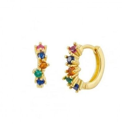 Milia earrings - Gold plated - Multicolor