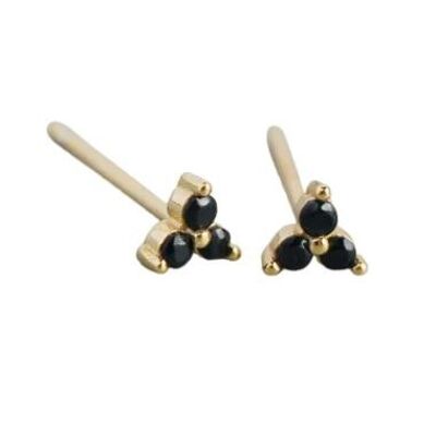 Nerissa Earrings - Gold Plated - Black