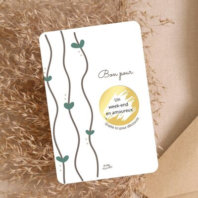 Gratta e vinci Boho/carta regalo/regalo personalizzato di San Valentino/biglietto di compleanno/buono per/idea regalo per donna/novità/annuncio di viaggio/andiamo per il fine settimana