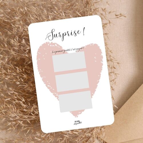 Bon cadeau sous forme de carte à gratter / Bon pour à gratter / carte cadeau voyage / demande mariage / Pacs / annonce grossesse