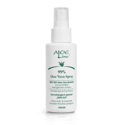 Bio Aloe Vera Spray 99%, Feuchtigeitsversorgung der Haut, perfektes Kühlspray für den Sommer, 100ml