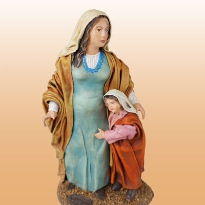 Pregnant shepherdess with child
