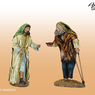 Group of beggars, figures of the nativity scene
