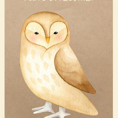 You're Owlsome! Poster owl nursery A4