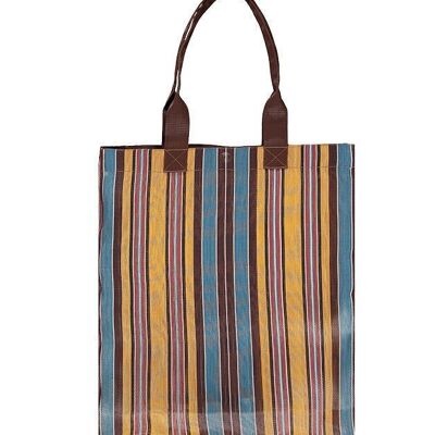Eco Woven Market Shopper in Indian Yellow, Saxe, Rose Beige
