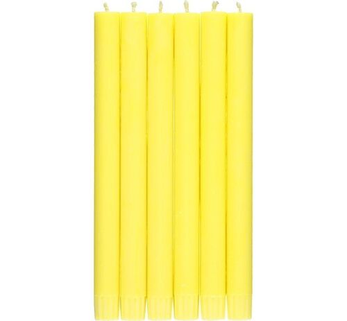 Primrose Yellow Eco Dinner Candles, 6 per pack